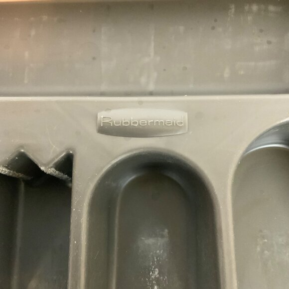 Rubbermaid Dark Gray Black Plastic Utensil Kitchen Drawer Organizer Storage Vtg - Picture 4 of 4